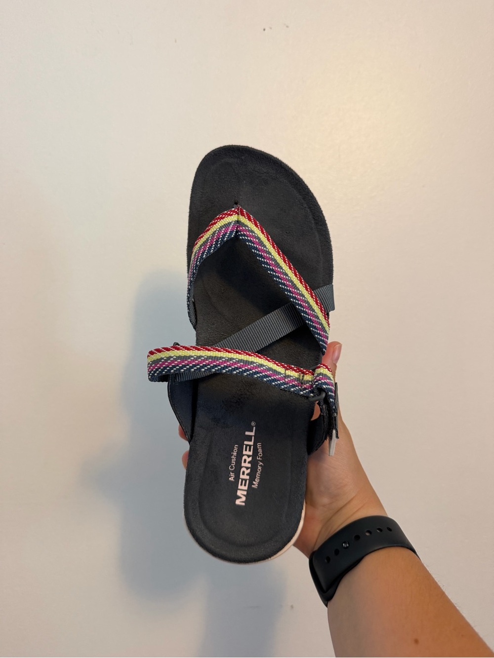 Merrell "Turbulence" Multi-Color Strap Memory Foam Thong Sandals size 7